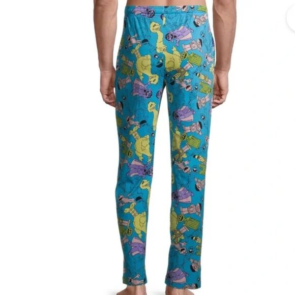 Sesame‎ Street Sleep Lounge Pajama Pants Pockets Big Bird Oscar Elmo Count NWT - Picture 2 of 5